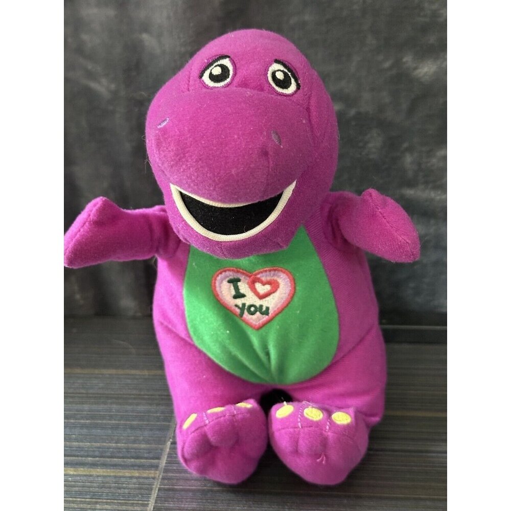 Lyons Group 2013 9" Plush Stuffed Animal Barney The Dinosaur‎ Purple- READ